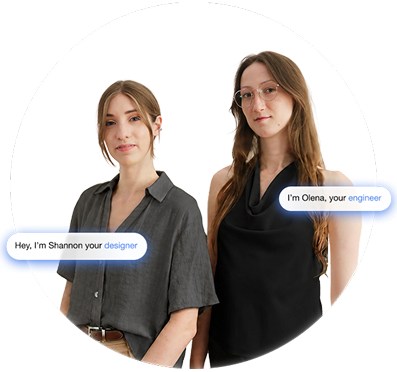 Shannon, RTL Studio designer, and Olena, RTL Studio engineer